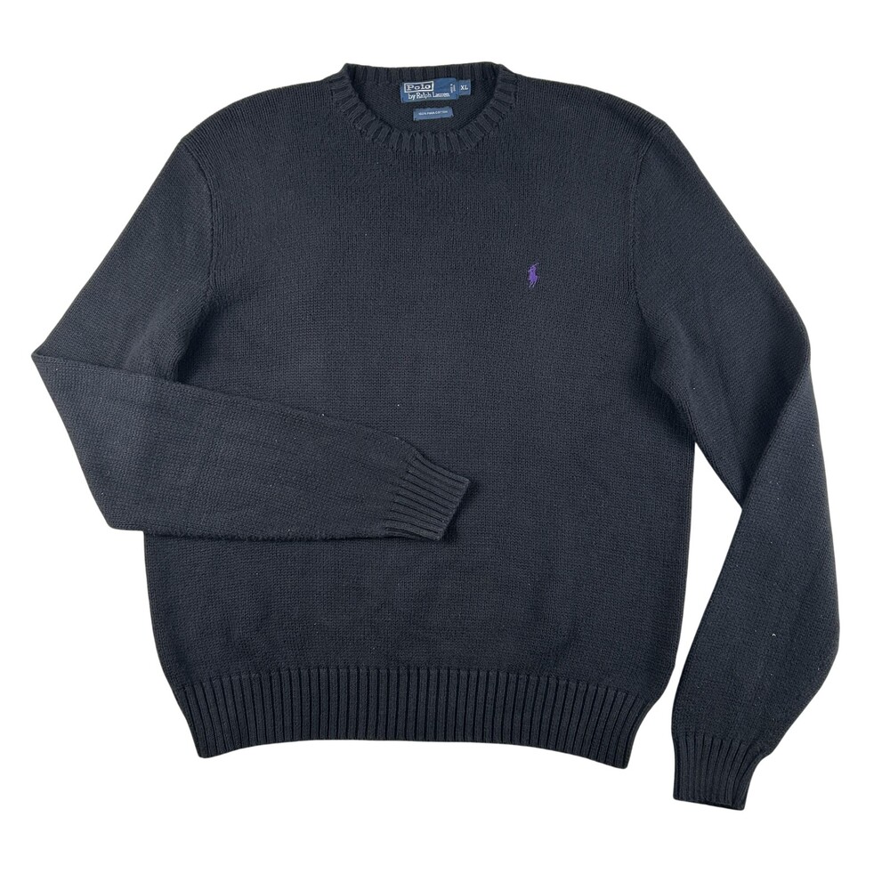 Vintage Polo By Ralph Lauren Sweater Mens XL Pima Cotton Crewneck Logo Pullover